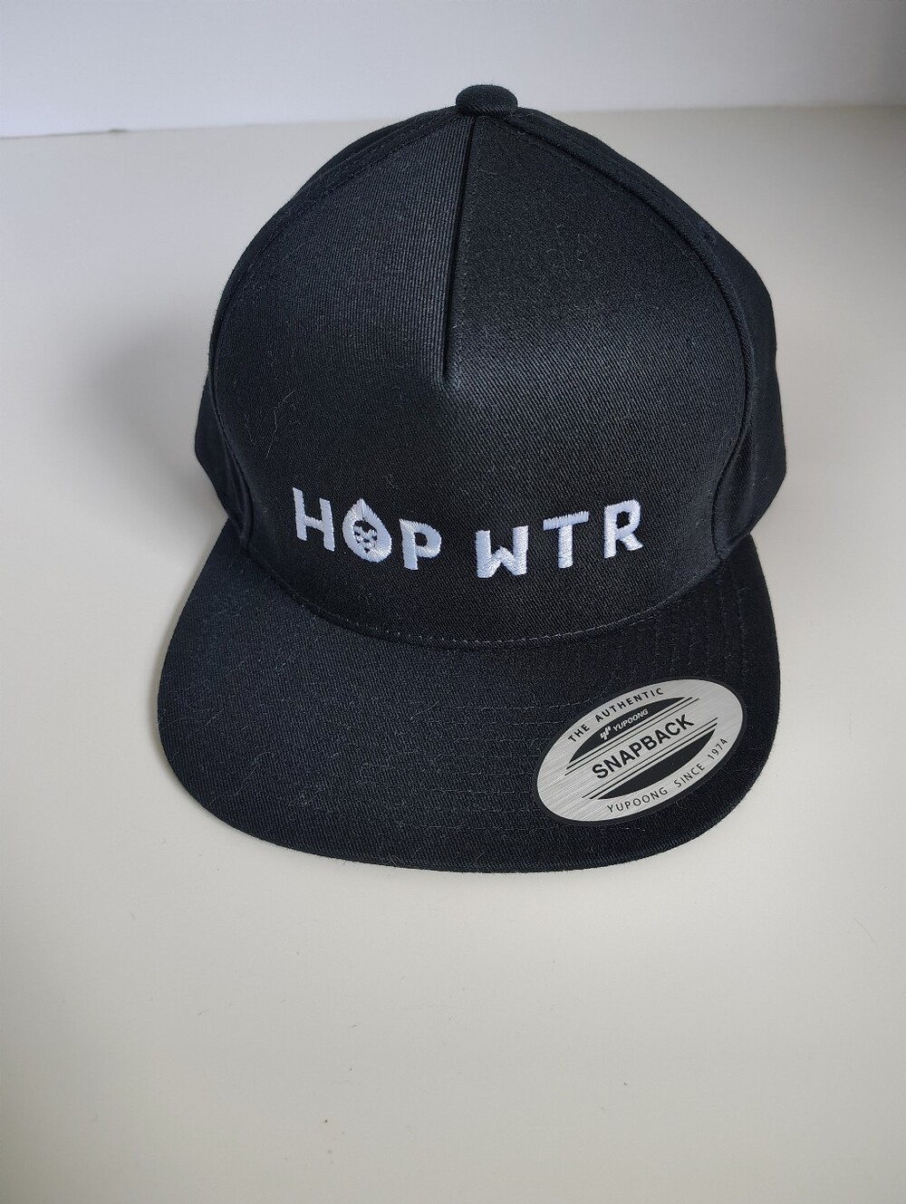 HOP WTR Black Snapback Hat Yupoong Classic Cap Non Alcoholic Beer Merch
